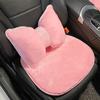 Comfortable Soft Pink Plush Car Headrest Lumbar Support Cartoon Bowknot Car Waist Neck Pillow Car Interior Decoration For Winter