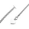 Stainless Steel Heart Charm Cable Chain Bracelet Necklace Set with Toggle Clasp Punk Rock Collar Necklace for Women Men