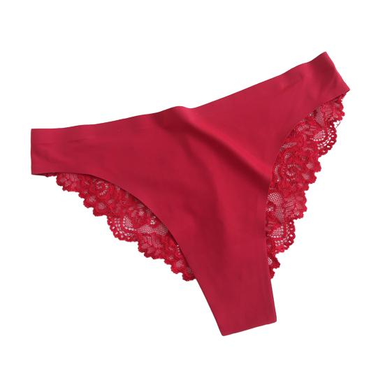 Lace Thongs for Women Sexy G-String Underwear Seamless T Back Low Waist Panties Ice Silk Comfy Briefs