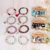 Bohemian Beaded Bracelet Set, Women's Stackable Stretch Bracelets with Tassel & Wing Charm
