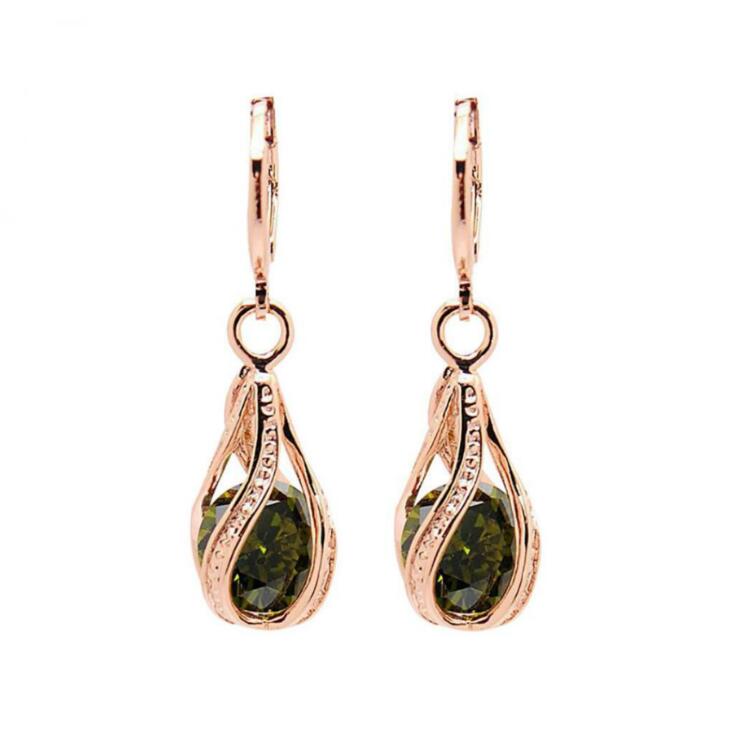 Fashion Cubic Zirconia Water Drop Dangle Leaverback Earrings