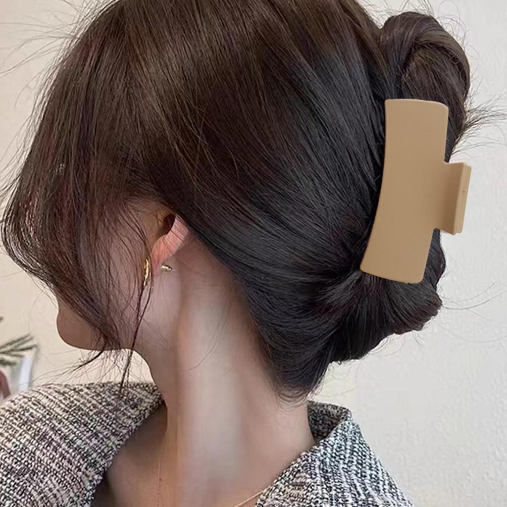 Elegant Solid Color Square Hair Claw Clip for Stylish Hair Buns