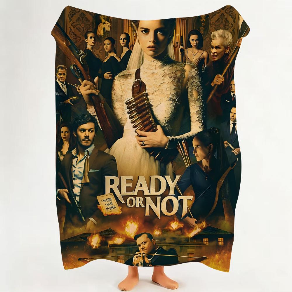 

Movie R Ready O Or N Not Flannel Blanket Suitable for Sofa Living Room Bedroom 75cmx90cm