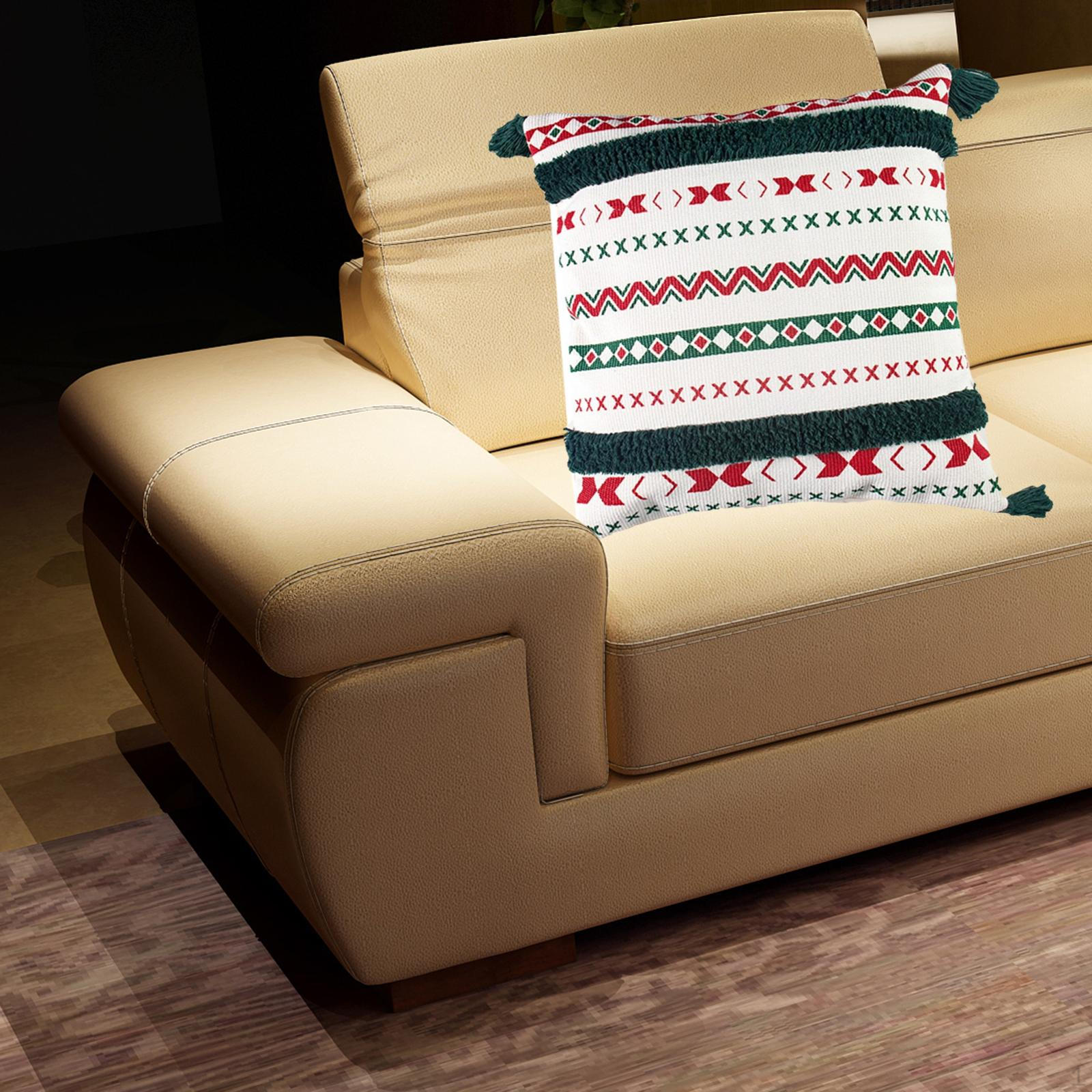 Декоративная наволочка в стиле бохо для дивана современная наволочка с кисточками наволочка в стиле кантри Green Tufted 1290₽