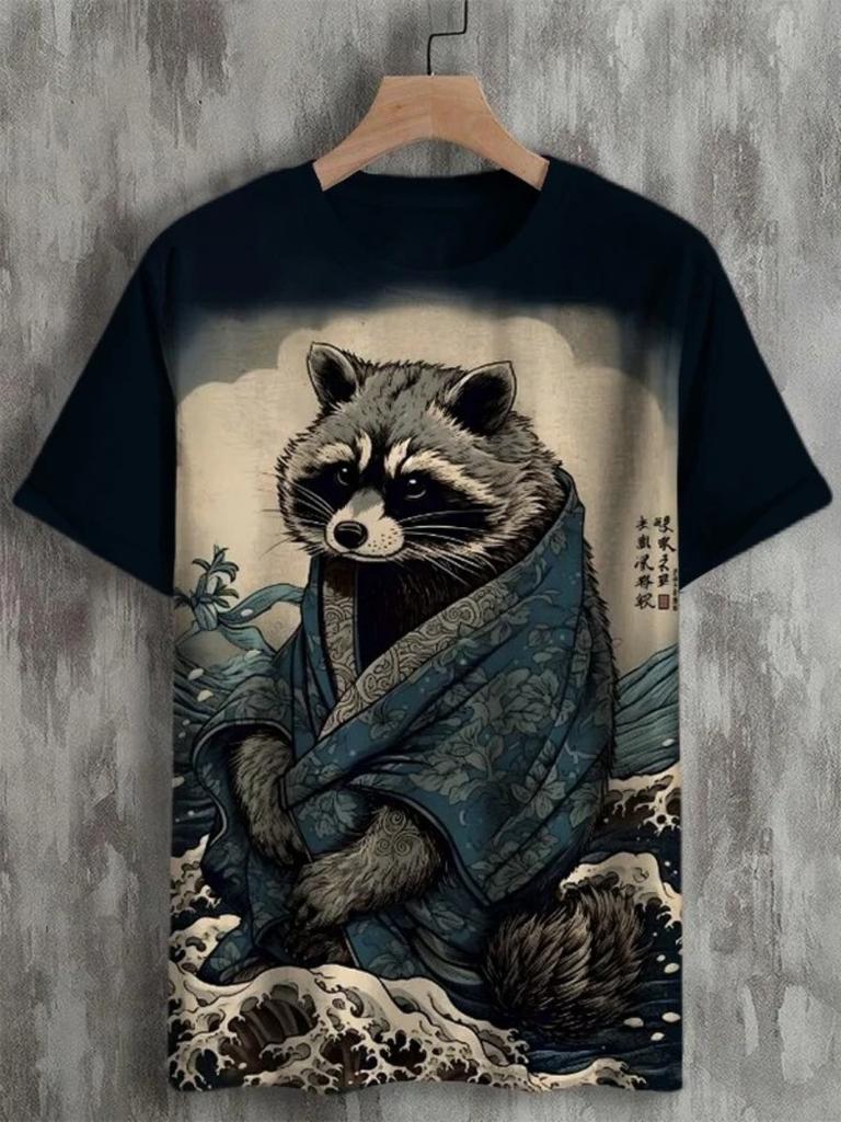 Ukiyo-e 3D Print T-Shirts Men's Summer Casual O-Neck Short Sleeve T Shirt Oversized Tees Harajuku Y2K Tops Men Clothing