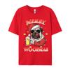 Merry Woofmas Christmas Funny Dog Santa Tshirt Printed T Shirts Unisex Tshirts Unisex Distinctive Design Tops Designer T Shirt