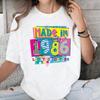 Made In 1986 Limited Edition Cassette Shirt 40th Birthday Gift Cotton Tee Graphic T Shirts Oversized T Shirt Women Clothing Tops