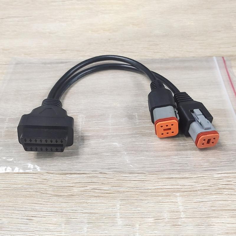 Motorrad OBD Diagnose-Scanner Kabeladapter für 6+4Pin Stecker Schnelles Datenübertragungswerkzeug Echtzeit-Datenübertragung