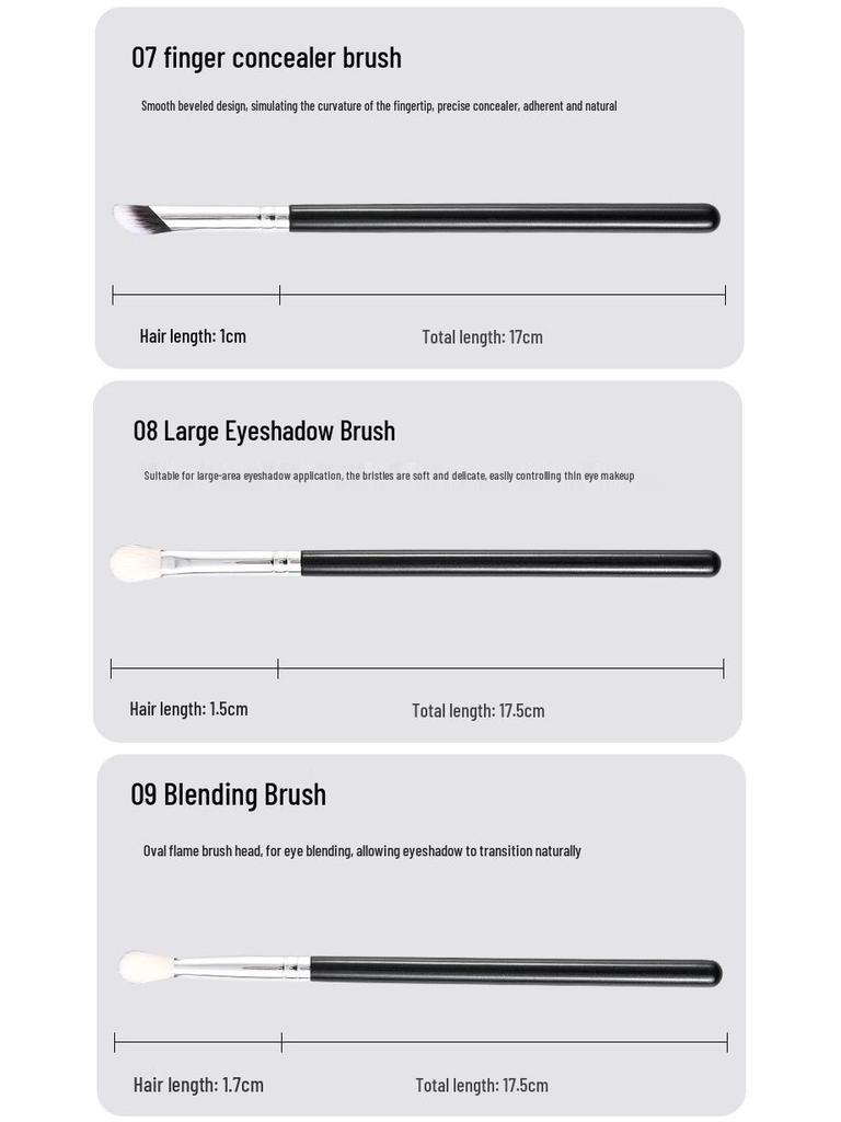 15-Piece Professional Makeup Brush Set for Artists and Schools with Detail Concealer Brush