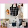 Trendy Woolen Plaid Tote Bag Elegant Small Size For Women Perfect For Casual Outings