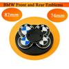 For E34 E392Pc 74mm 82mm Car Front Trunk Emblem Logo 3D Rear Tail Auto Badge Accessories For BMW E30 E36 E39 E46 E60 E90 G20 G30 X1 X3 X5 M