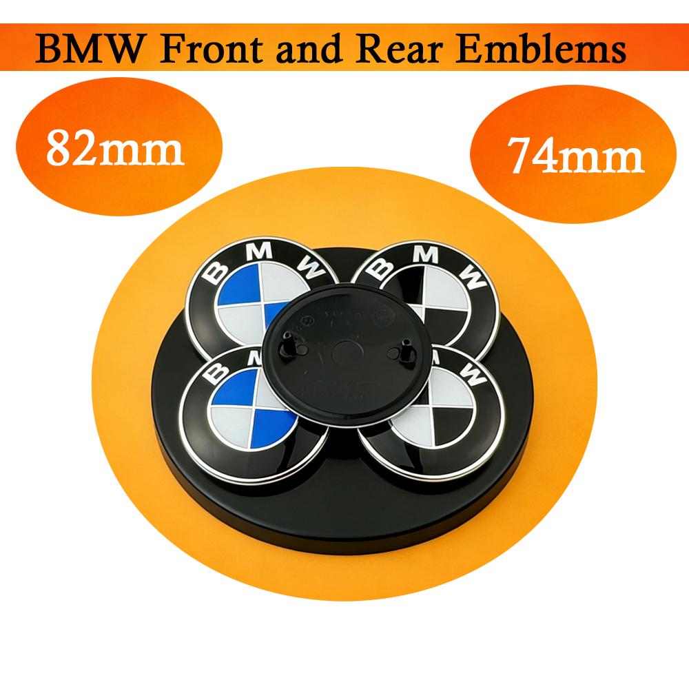 External 82mm 74mm Car Logo Front Hood Rear Trunk Emblem For BMW M Emblem E46 E36 E34 F10 E90 F30 E60 F30 E53 E30 E92 E87 X1 X3