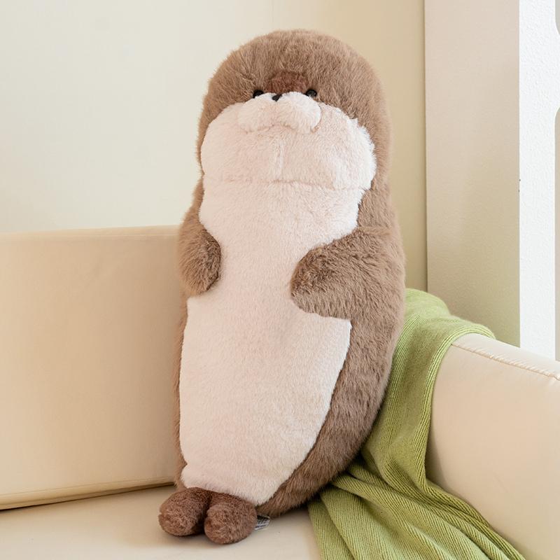 Kawaii Cartoon Meeres-Stofftier Weiches Kissen Lebensechte Kuscheltier Seeotter Plüschpuppe Simulations-Stofftier Geburtstagsgeschenke 50cm