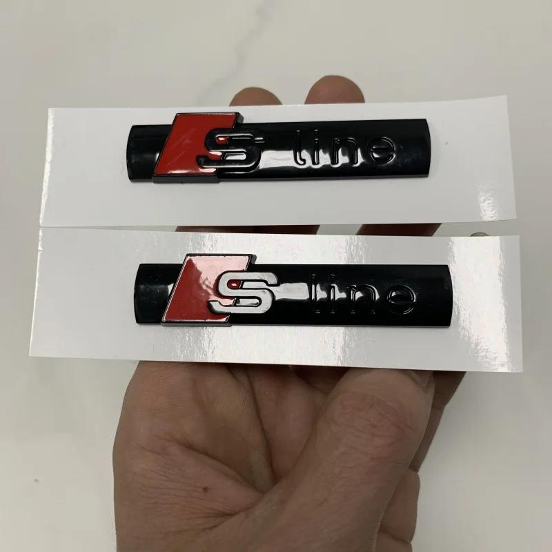 QR6 2018 M6 A3 4 Ring Logo ABS Black Car Hood Front Grill Rear Trunk Emblem Badge Sticker Quattro Sline A3 Accessory refit