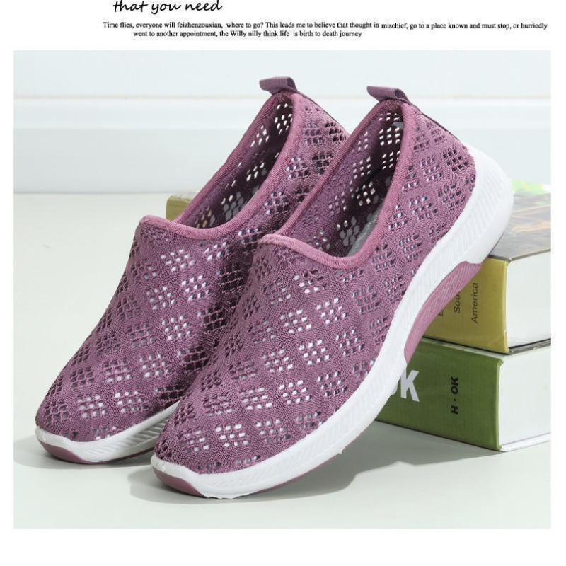 New Old Beijing Cloth Shoes Flat Bottom Hollow Women's Tennis Shoes Sports and Leisure Shoes Comfortable Flat Shoes