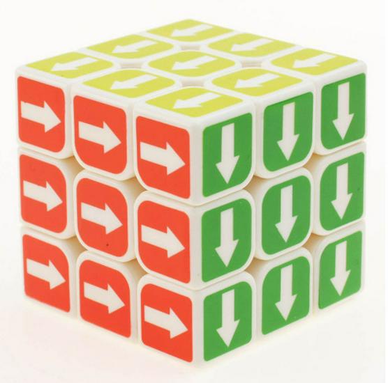 Zcube Arrow Direction Educational 3x3 Magic Cube for Kids - Pure Black Background, Smooth Operation