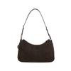 Michael Kors Nolita Brand Logo Suede Hobo Bag Women Shoulder Bag Chocolate 30F5GY5M2L-CHOCOLATE