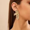 Chic Coquette Floral Earrings Gold Tone Women's 5.7*3 cm