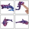 3D Printed Shark Tabletop Ornament Toys Action Model Shark Teal Purple White Decompression Decoration Kids Birthday Cute Toy