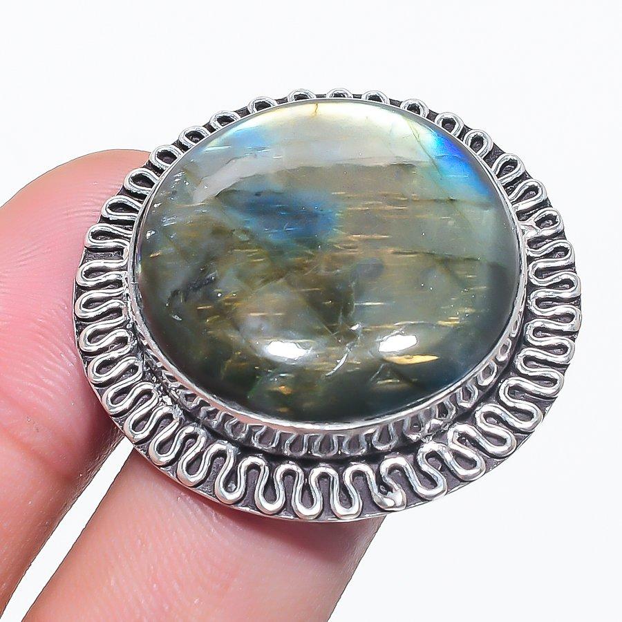 

Natural Labradorite Gemstone 925 Sterling Silver Jewelry Ring Size 8 AR-15961