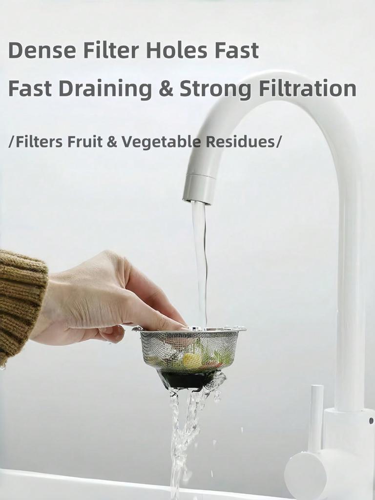 3pcs Sink Filter for Kitchen and Bathroom, Anti Clogging Residue Collector, Multifunctional Mesh Filter Basket