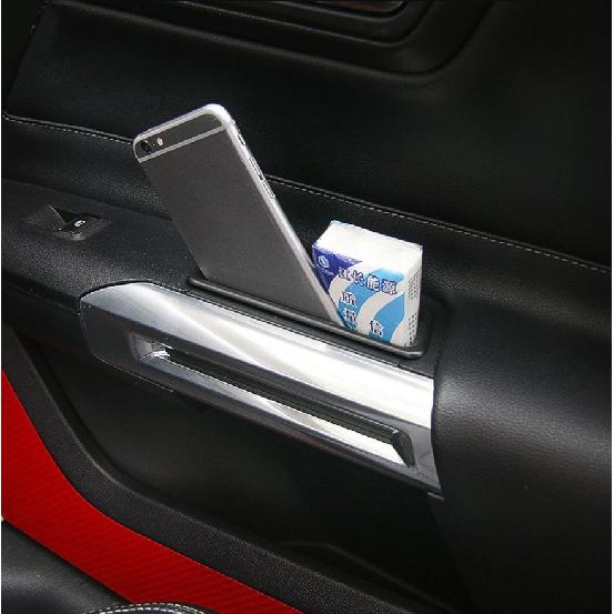 2X Front Door Storage Box Handle Armrest Container for Ford Mustang 2015-2020
