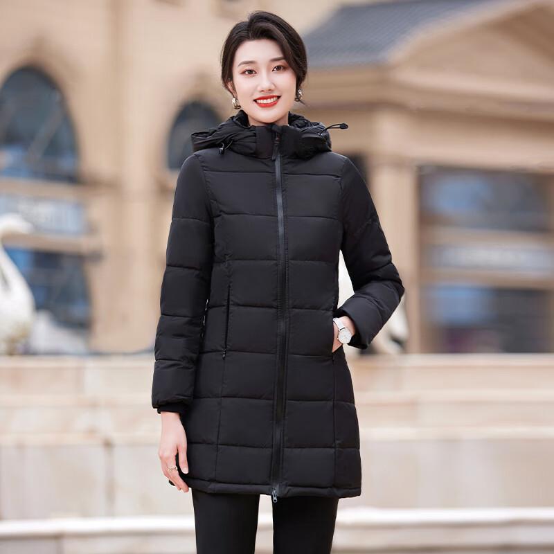 Cappotto imbottito con cappuccio di media lunghezza da donna Trojeman