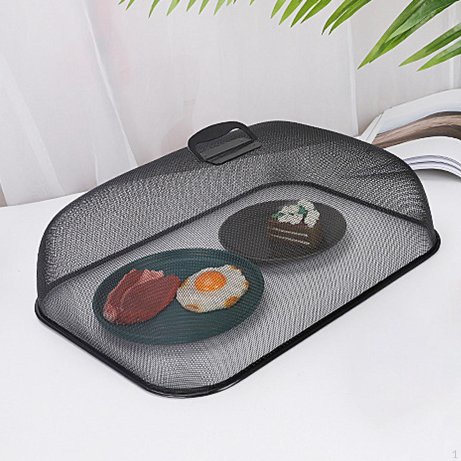 

Защитная тарелка-крышка для еды из мелкой сетки для сервировки в помещении и на открытом воздухе чёрный