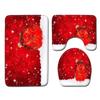 Christmas Bathroom Floor Mat Toilet Three-Piece Set