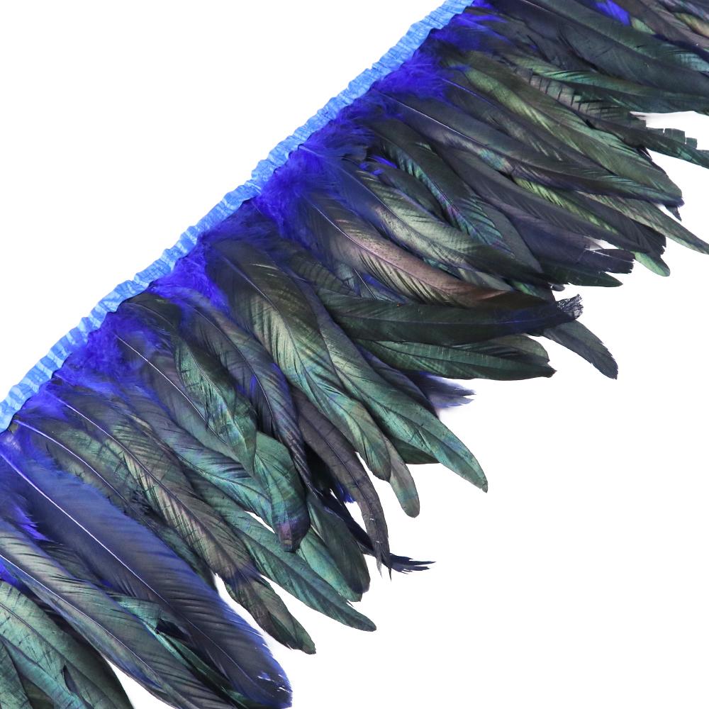 Red Rooster Tail Trims Natural Coque Feather Trimming Ribbon For Crafts Dress Skirt Carnival Costumes Plumes 10-12 Inch