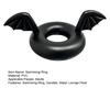 Inflatable Pool Float Creative Bat Wings Decor Black Thickened PVC Swim Ring