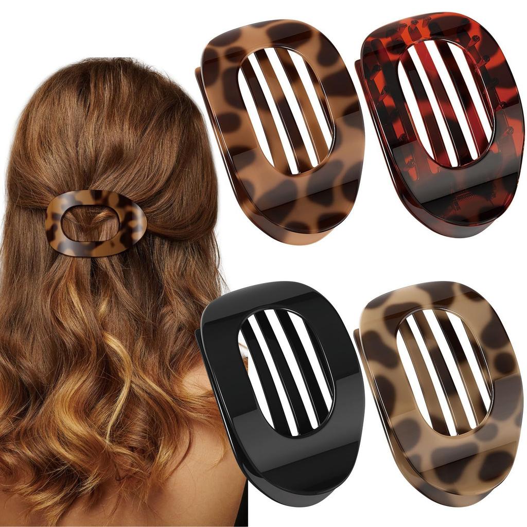 Matte Hair Clips for Women and Girls - Rectangle and Double Row Small Claw Clips for Thin/Medium Fine Hair - Nonslip Jaw Clips