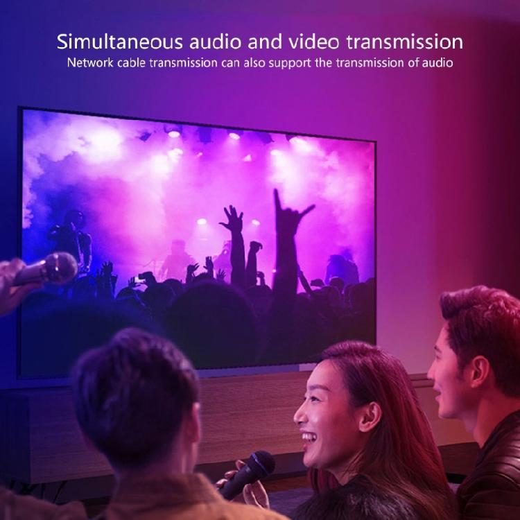 HDTV KVM USB Extender RJ45 Ethernet Extender 1080P@30hz HDTV Transmitter Receiver Support Keyboard Mouse USB Control