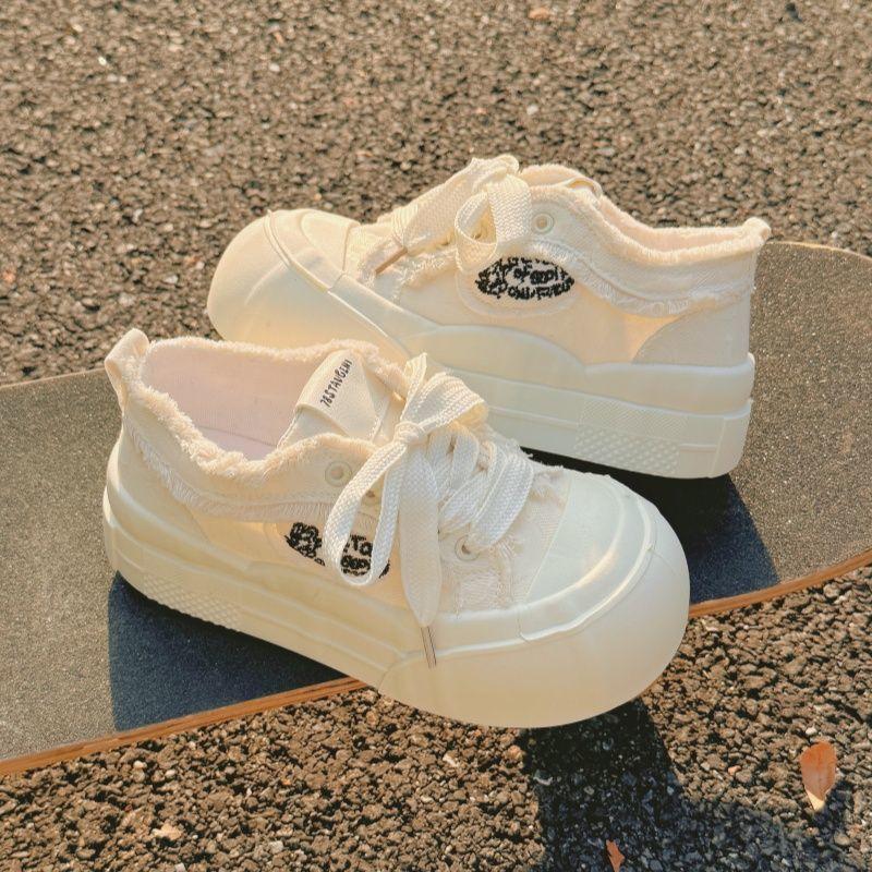 Xiaoxiangfeng original design cloud little white shoes women's spring and autumn thick-soled round-headed canvas shoes casual board shoes