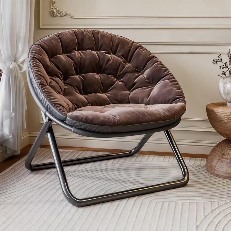 Miling Foldable Lazy Sofa Chair with Footrest