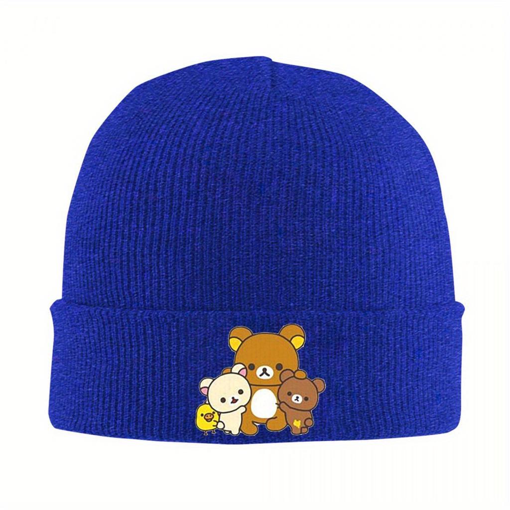 Rilakkuma Korilakkuma Bonnet Hats Beanie Hats Pattern Skullies Beanies Winter Casual Men Women Outdoor Thermal Elastic Cap