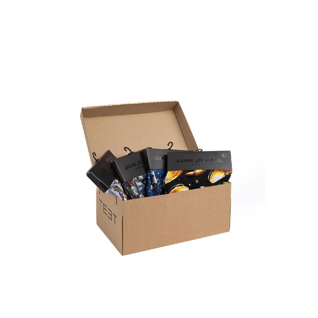 Herren Boxershorts Premium 4er Set Baumwolle Lycra Gemustert Full Fit Neujahrsgeschenk