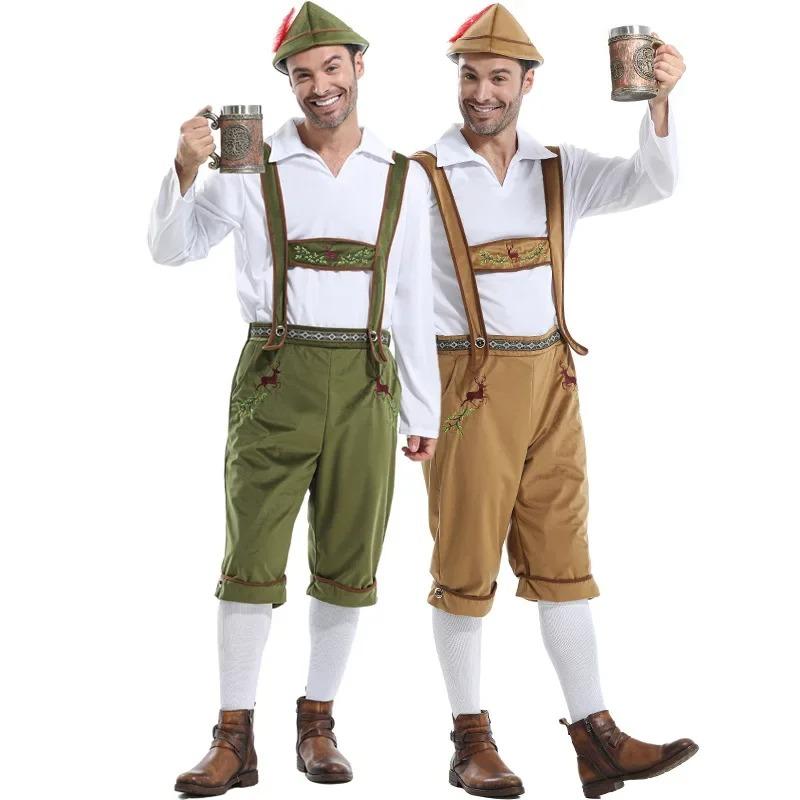 Cosplay Fancy Dress Halloween Party Costume Carnival Outfit Adult Men's Bavarian German Beer Festival Short Sleeve