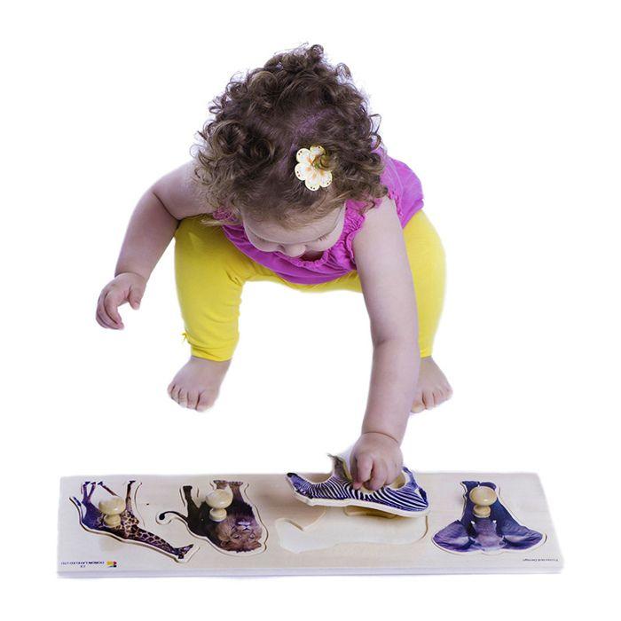 Doron Puzzle Encastrement Animaux Sauvages 4 Pièces - Dès 18 Mois