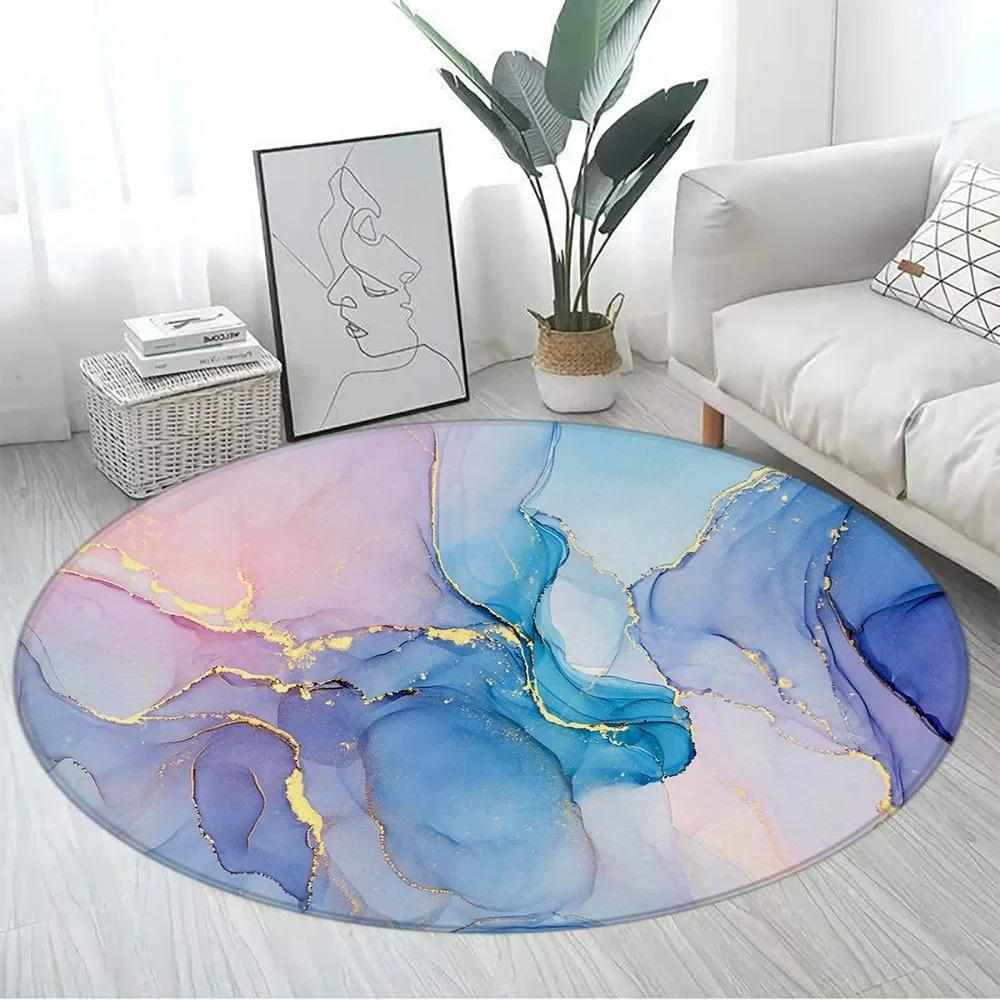 

Круглый ковер с мраморным узором, коврик для ползания и игр для детей, домашний декор, ковры большого размера для гостиной, спальни, ванной комнаты 40X40cm