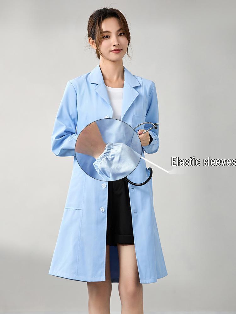 Saint Snowland Îmbrăcăminte medicală unisex: Halat Alb cu Mâneci Lungi și Scurte, Protecție Muncă Albastru pentru Utilizare Spitalicească și de Laborator