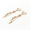 Color Gold Purple Gold Snake Bone Leaf Fringed Earrings Women'S Rose Gold Plated Earrings