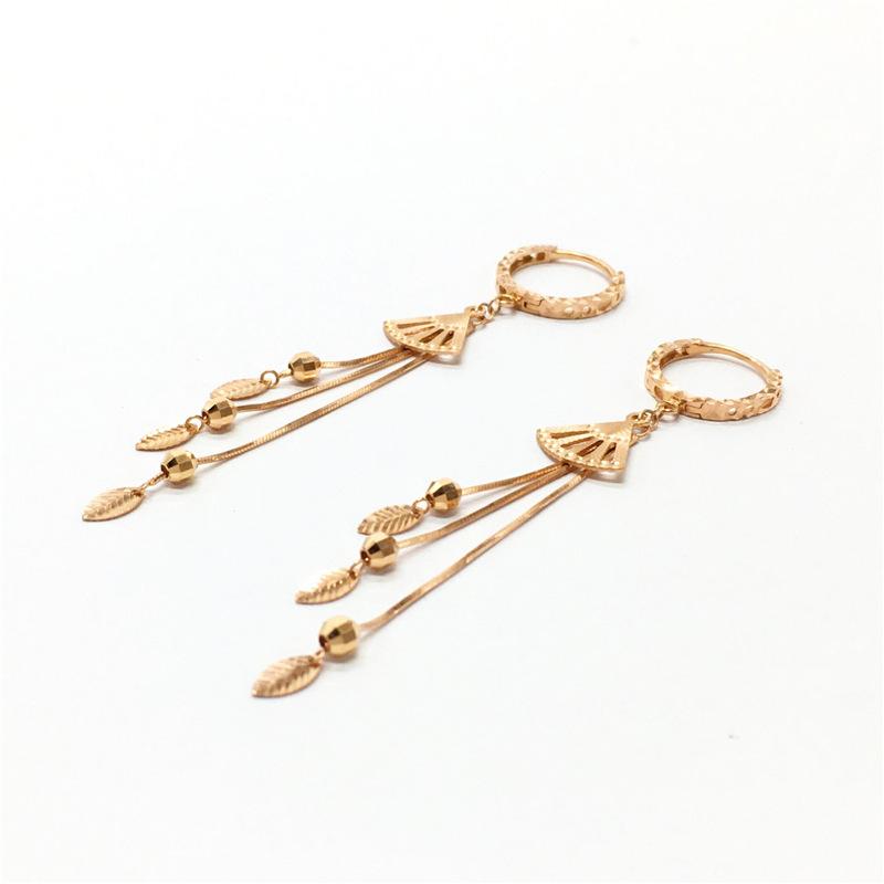 Color Gold Purple Gold Snake Bone Leaf Fringed Earrings Women'S Rose Gold Plated Earrings