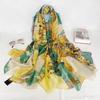 Elegant Silk Scarf for Women Printed Casual Style Accessory, Breathable Decorative Sun-Proof, Floral Pattern Silk Shawl for Weekend Casual
