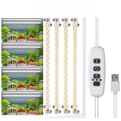 1 szt. LED Lampa do wzrostu roślin Światło wypełniające USB Odmierzanie czasu Inteligentne ściemnianie Światło słoneczne Pełne spektrum Stojak na kwiaty Pasek świetlny do roślin