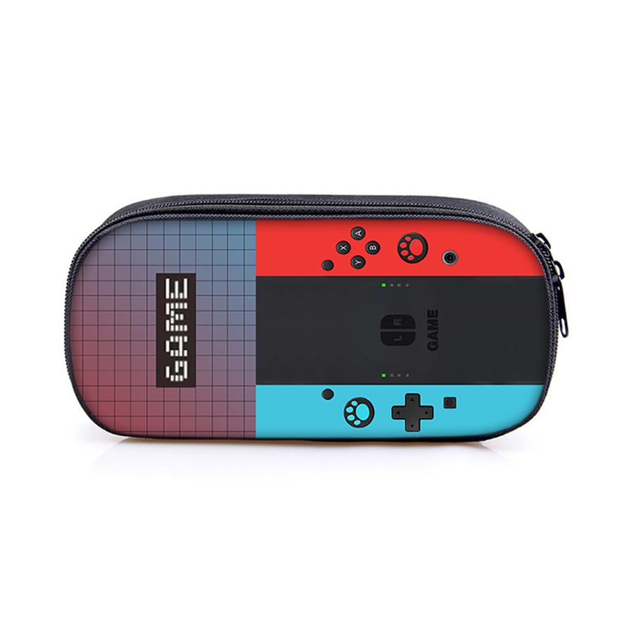 Hot Sales Games Console Layered Pencil Case For Boy/Girls Best Gifts 2D Flat Cartoon Pen Bag School Supplies For Children