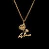 Atoztide Custom Name Necklace for Women Personalized Birth Month Flowers Stainless Steel Jewelry Choker Chain Birthday Gifts