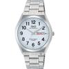 Citizen Q&Q Herren-Analog-Solaruhr, Wasserbeständig, Datumsanzeige, Wochentagsanzeige, Metallarmband, H010-204, Weiß