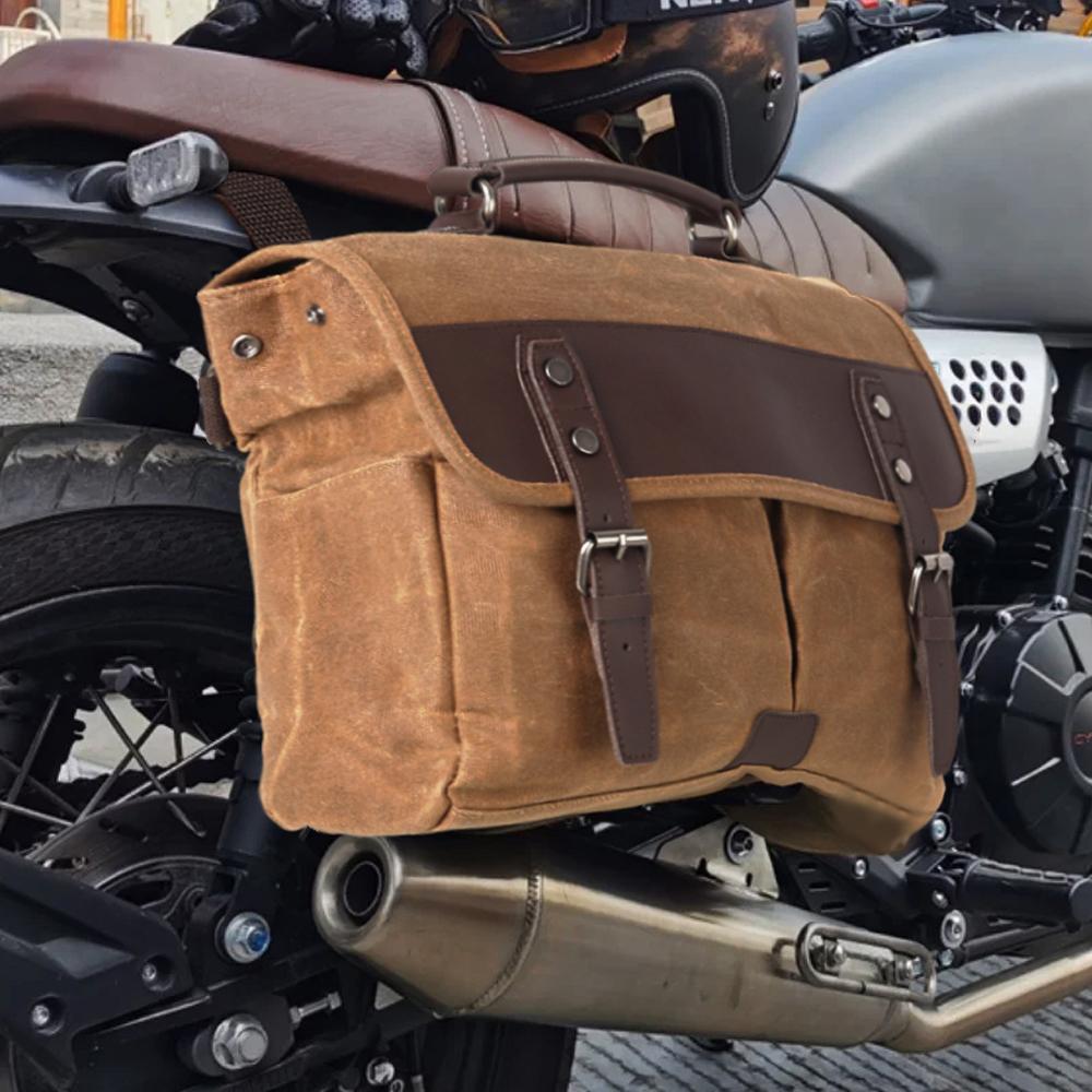 Universal Motorcycle Travel Tool Bag Retro Side Bag Waterproof Large Capacity Cycling Bag Motorbike Vintage SaddleBag