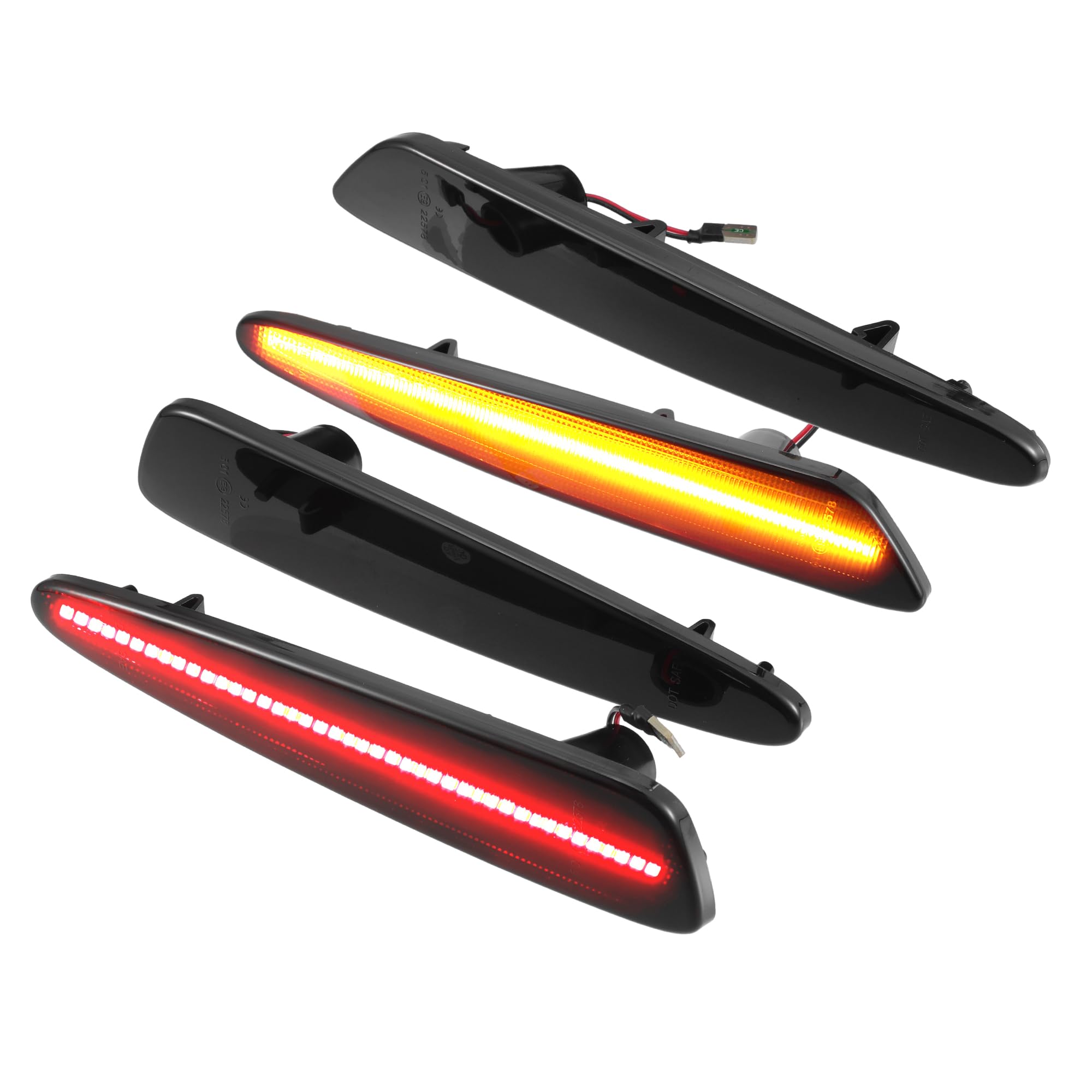 

Светодиодные габаритные огни ABSOPRO передние и задние поворотники боковые габариты для Chevy и Corvette черные янтарные красные светодиодные 2 пары (10440721), Сигналы, C6, чёрный